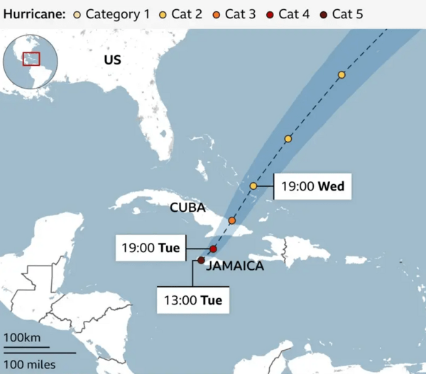 Τυφώνας Μελίσα: Έφτασε στην Κούβα - Δείτε live την κίνησή του φαινομένου