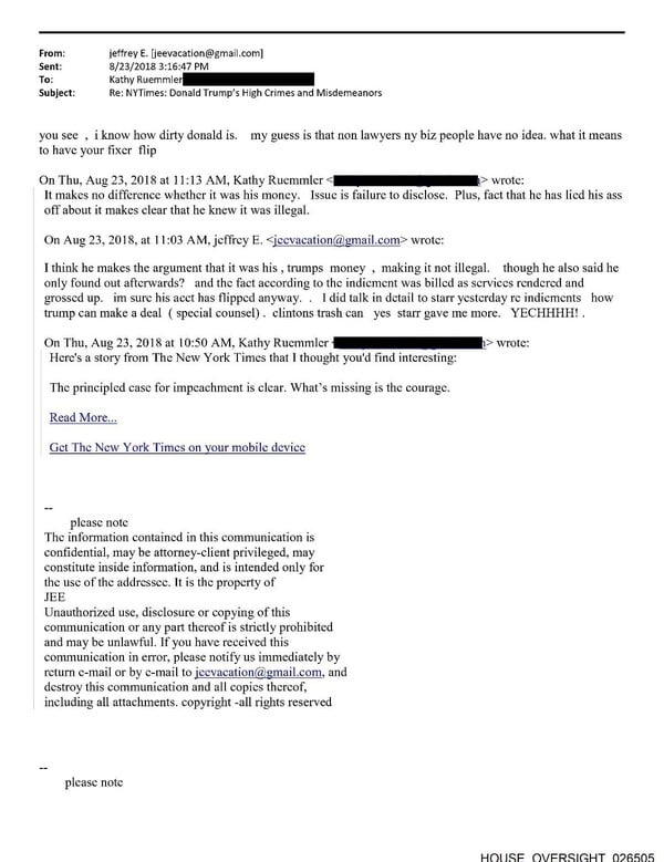 «Ξέρω πόσο βρόμικος είναι, μπορώ να τον ρίξω»: Τι έγραφε ο Έπσταϊν για τον Τραμπ το 2018