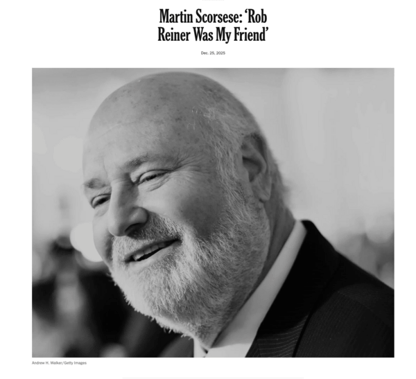 Ο Μάρτιν Σκορσέζε αποχαιρετά τον Ρομπ Ράινερ με άρθρο στους New York Times