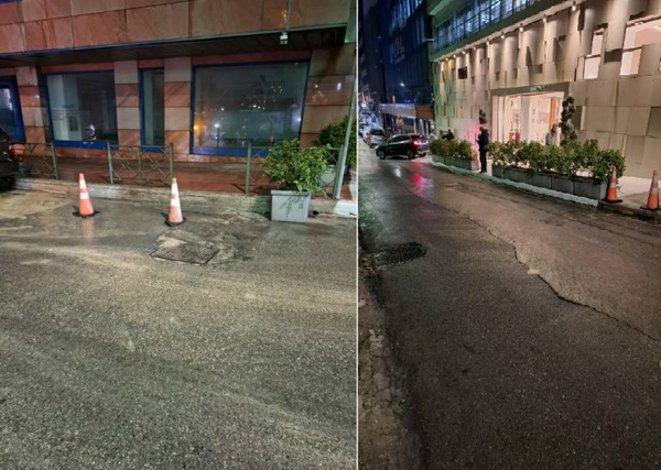 Καθίζηση οδοστρώματος στον Πειραιά: Που διεκόπη η κυκλοφορία