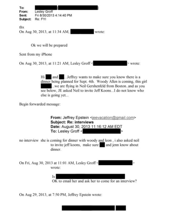 Ο Jeff Koons παρευρέθηκε σε δείπνο στο σπίτι του Τζέφρι Έπσταϊν 