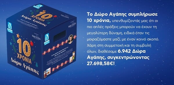 ΑΒ Βασιλόπουλος: 27.698,58€ από το «Δώρο Αγάπης» για την εκπλήρωση 5 παιδικών ευχών