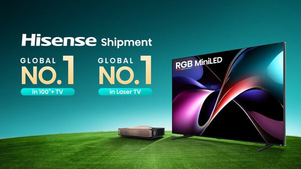 Η Hisense κατακτά την κορυφή στις τηλεοράσεις 100’’+ και Laser TV το 2025