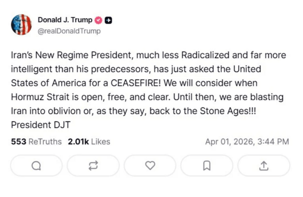 Ιράν: «Ψευδής και αβάσιμη η δήλωση Τραμπ ότι ζητήσαμε εκεχειρία»