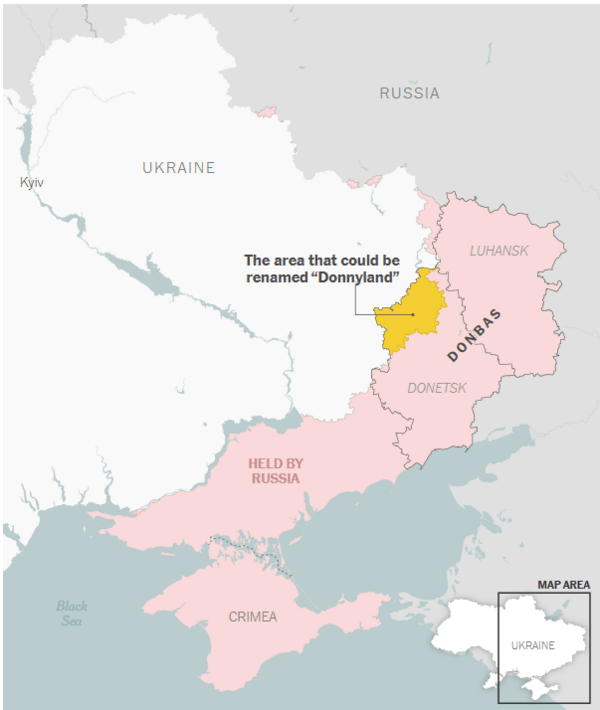 «Donnyland»; Η Ουκρανία πρότεινε μετονομασία τμήματος του Ντονμπάς προς τιμήν του Τραμπ 