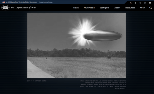 Το Πεντάγωνο δημοσιοποιεί νέα αρχεία για UFO και ανεξήγητα εναέρια φαινόμενα