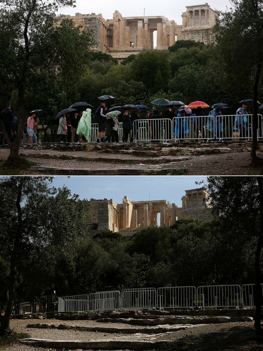 «Απόκοσμη πόλη»: Φωτογραφίες από την Αθήνα πριν και μετά το lockdown