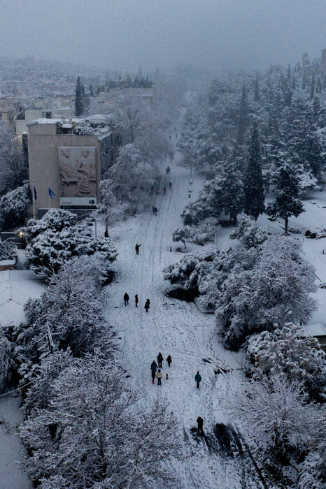 Στα λευκά όλη η Αθήνα - Φωτογραφίες από την χιονισμένη Ακρόπολη και το κέντρο