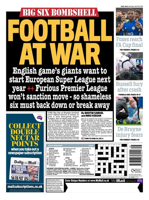 «Σχίσμα» στο ευρωπαϊκό ποδόσφαιρο- Οι 12 «αντάρτες» σύλλογοι ανακοίνωσαν τη δημιουργία Super League