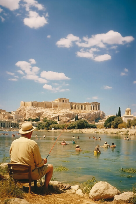 Athens Surreal: Μια σουρεαλιστική εικόνα της Αθήνας με αισθητική Γουές Άντερσον και τη βοήθεια της τεχνητής νοημοσύνης