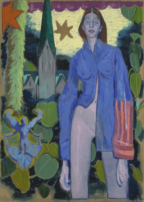 Ο Μιχάλης Κιούσης ζωγραφίζει ανθρώπινες φιγούρες σε αφρικανικά τοπία