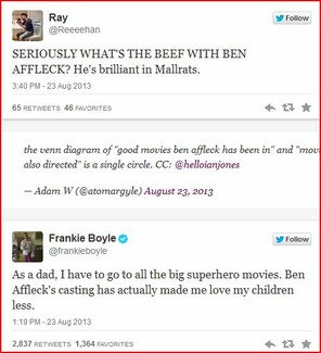 Τα 50+ πιο αστεία tweet σχετικά με την επιλογή του Ben Affleck στο ρόλο του Batman