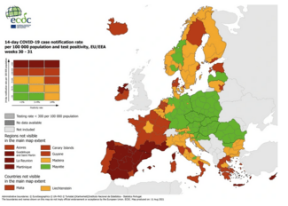 ECDC: Ποιες περιοχές της Ελλάδας παραμένουν στο «βαθύ κόκκινο» -Στο «κίτρινο» η χώρα στον δείκτη θετικότητας 