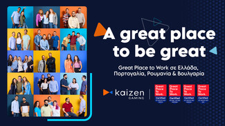 Kaizen Gaming: Βάζοντας στο επίκεντρο τον άνθρωπο, διακρίθηκε για μία ακόμη φορά «Great Place to Work»
