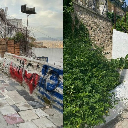 Τα Αναφιώτικα καθαρά από ταγκς και γκράφιτι - Φωτογραφίες πριν και μετά