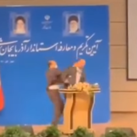 New Iranian regional governor slapped in face at inauguration «Τον συγχωρώ»