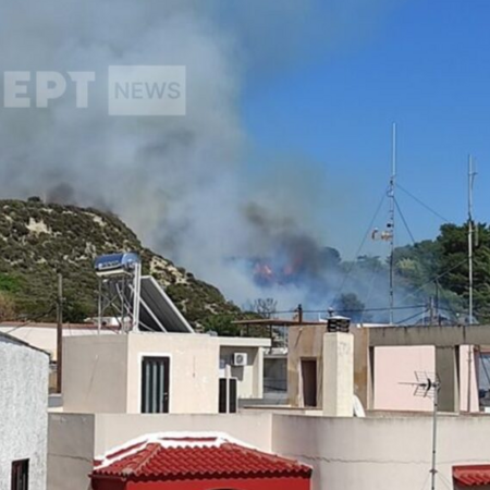 Φωτιά στη Ρόδο- Κοντά σε οικισμό