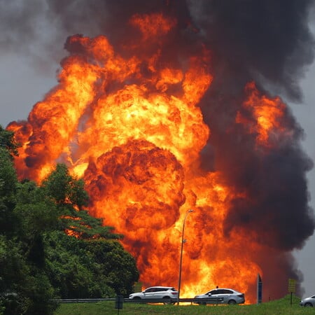 Μαλαισία: Τεράστια φωτιά μετά από έκρηξη σε αγωγό φυσικού αερίου