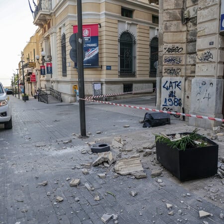 Σεισμός 6,1R στην Κρήτη: Ελαφρές ζημιές σε ετοιμόρροπα κτίρια στο Ηράκλειο 