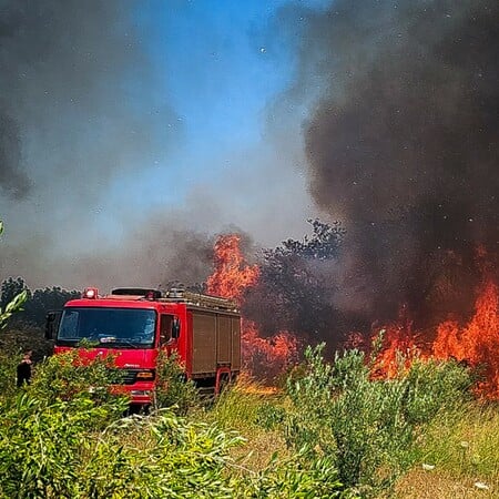 Αλιβέρι: Μαίνεται η φωτιά - Ισχυροί άνεμοι πνέουν στην περιοχή