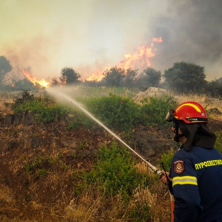 Φωτιά στη Nέα Σάντα Ημαθίας: Επιχειρούν επίγειες και εναέριες δυνάμεις