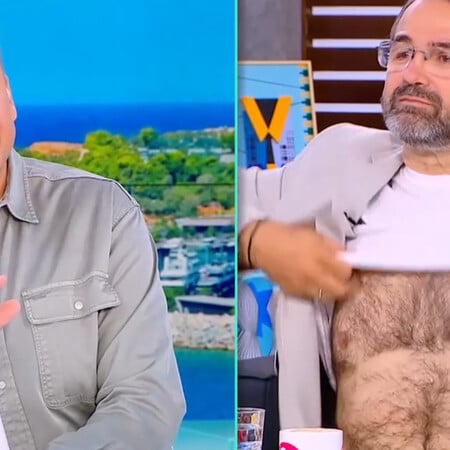 Γιώργος Λιάγκας: Ζήτησε συγγνώμη στο κοινό επειδή ο Σταύρος Μπαλάσκας σήκωσε την μπλούζα του on air