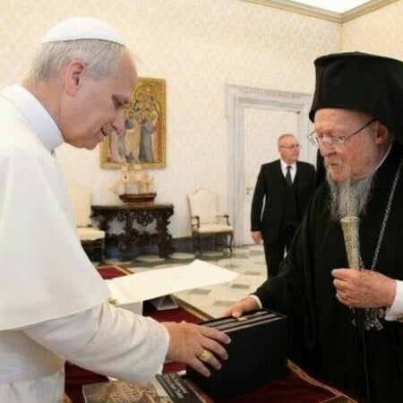 Πάπας Λέων και Οικουμενικός Πατριάρχης Βαρθολομαίος στη Νίκαια για τα 1.700 χρόνια από την Πρώτη Οικουμενική Σύνοδο