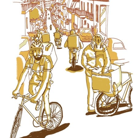 Οι αόρατοι ντελιβεράδες της Wolt και του e-food:  Μια νέα «Μανωλάδα» έξω από την πόρτα σου