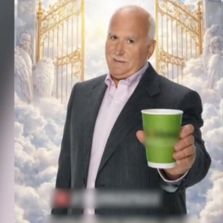 Αντιδράσεις με AI εικόνα του Γ. Παπαδάκη να «κερνάει καφέ από τον παράδεισο» σε μία ασύλληπτη διαφημιστική κίνηση