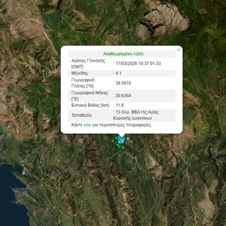 ΣΕΙΣΜΟΣ ΤΩΡΑ ΙΩΑΝΝΙΝΑ