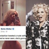 Η Μπέτι Μίντλερ έκανε επικό σχόλιο για τη γυμνή selfie της Καρντάσιαν και ακολούθησε πανδαιμόνιο ξεκατινιάσματος