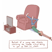 Όταν βαριέσαι να σηκωθείς για το τηλεκοντρόλ