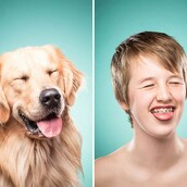 Άνθρωποι ποζάρουν όπως τα σκυλιά τους