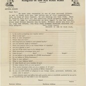 Η αίτηση εγγραφής μέλους για την Κου Κλουξ Κλαν