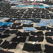 Θεσσαλονίκη: Πατέντα για κλάματα - Άπλωσε εκατοντάδες εσώρουχα να στεγνώσουν στο πεζοδρόμιο