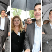 9 σημειολογικά συναρπαστικές φωτο της νέας υφυπουργού να κρατάει την ομπρέλα για να μη βραχεί ο Τσίπρας