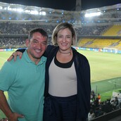 Ο Πύρρος Δήμας στην OPAP Arena - Νέα δημόσια εμφάνιση μαζί με την Αφροδίτη Σκαφίδα στον αγώνα της Εθνικής Ομάδας με την Ολλανδία