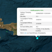 Σεισμός τώρα 5,3 Ρίχτερ νότια της Κρήτης