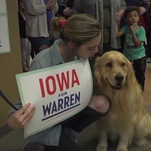 ΗΠΑ: Η Γουόρεν δεν μπορούσε να πάει στην Αϊόβα, έστειλε τον σκύλο της στην προεκλογική καμπάνια