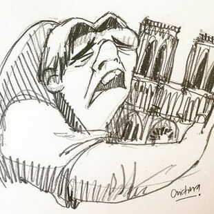 Ο Κουασιμόδος αγκαλιάζει την Παναγία των Παρισίων - Το σκίτσο που συγκίνησε εκατομμύρια ανθρώπους