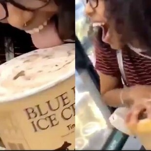 Η γυναίκα που έγλειψε παγωτό και το έβαλε πίσω σε ψυγείο σούπερ-μάρκετ, προκάλεσε οργή και έρευνα της αστυνομίας