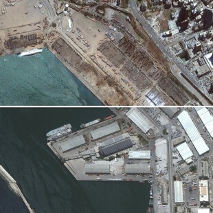 Η Βηρυτός πριν και μετά: Drone κατέγραψε την καταστροφή από την ισχυρή έκρηξη