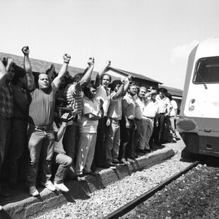 Σταθμός Λαρίσης, 1990. Απεργία κατά της προσπάθειας ιδιωτικοποίησης του ΟΣΕ.