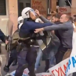 Πάτρα: Συμπλοκή των ΜΑΤ με διαδηλωτές οικοδόμους 