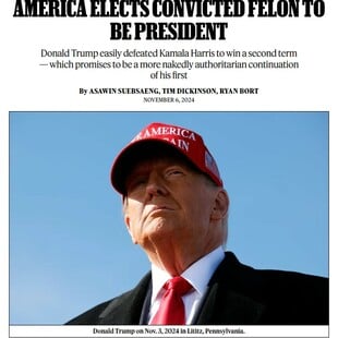 The Rolling Stone για τη νίκη Τραμπ: Η Αμερική εξέλεξε έναν καταδικασμένο εγκληματία ως πρόεδρο 