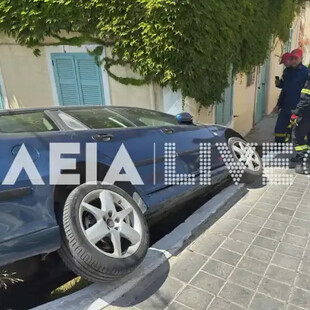 Τροχαίο στον Πύργο: Αυτοκίνητο κατέληξε σε αυλή σπιτιού