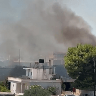 Φωτιά στη Βιγλιά Ιεράπετρας - Καίει κοντά σε σπίτια και θερμοκήπια