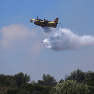Φωτιά στη Ρόδο: Τέσσερα εναέρια μέσα στο μέτωπο που ξέσπασε ανάμεσα σε Σορωνή και Φανές