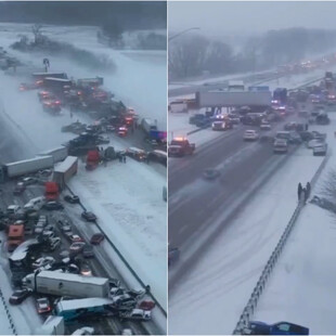 ΗΠΑ: Καραμπόλα τουλάχιστον 45 οχημάτων λόγω ισχυρού χιονιά στην Ιντιάνα