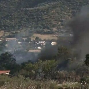 Φωτιά στη Λάρισα: Πνέουν δυνατοί άνεμοι και έχουν καεί εκατοντάδες στρέμματα